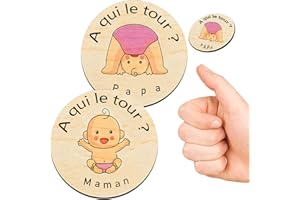 FANAOREN Cadeau Naissance Fille Garcon, Pièce de Décision de Nouveaux Parents, Cadeau Bebe en Bois, Cadeau Bapteme Fille Garcon, Cadeau Jeune Maman/Femme Enceinte/Futur Papa/Bebe Naissance (B)