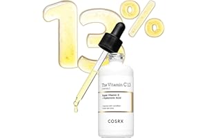 ‎COSRX COSRX Pure Vitamin C 13% Serum with Vitamin E & Hyaluronic Acid, Brightening & Hydrating Facial Serum for Fine Lines, Uneven Skin Tone & Dull Skin, 0.67fl.oz/20ml, Animal Testing-Free, Korean Skincare