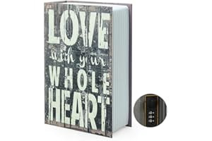 PACOLO Aufbewahrungsbuch Safe Aufbewahrungsbox Wörterbuch Geheimsafe Box mit Sicherheits-Kombinationsschloss/Schlüsselumleitung Buch versteckter Safe (Passwortschloss, Liebe)