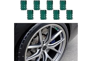 deemars 8 Pack Tapas de Válvula para Llantas de Coche, Tapas de Válvula de Rueda de Coche Impermeables, Tapones de Válvula de Plástico con Sello de Goma Universal para Camión Motocicleta (Verde)