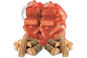 THE CHEMICAL HUT 30KG Kiln Dried Wooden Logs Coal Alternative Fuel for Hotter Burning Fires. Firepits. Only 20% Moisture Comes with The Log Hut Woven Sack. (30KG)