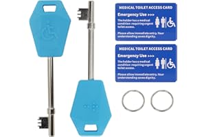 CLNYRWCB Disabled Toilet Key UK | Keys for Disabled Toilets - Easy Grip & Braille Design | Universal Disabled Access Toilet Key-2Pack(Blue)