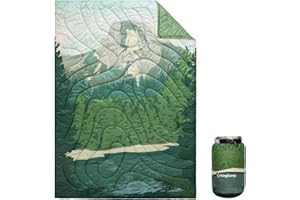 ‎KINGCAMP KingCamp Ultralekki koc podróżny, outdoorowy, kempingowy, ciepły, odporny na działanie wody, kompaktowy, mały rozmiar po spakowaniu, na kemping, do biura, na zewnątrz (zielony (zielony (zielony