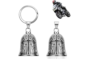 Euleryoo 2PCS Campanella da motociclista Guardian Bell, Campanella Moto Oleoso, Guardian Bell Accessori o Portachiavi Guardian Bell, con Anello Appeso, per Auto Elettriche, Biciclette, Moto