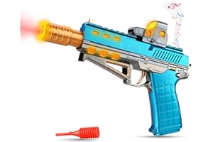 SK MISS Batteriebetriebener Spielzeug Pistole Blaster für Kinder ab 3 Jahren, Licht-Sound-Effekte mit Wassernebel, Revolver-Spielzeugpistole für Jungen Mädchen (Blau)