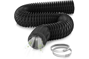 HG Power 75mm Abluftschlauch 2,5m Nylon Flex-schlauch mit 2 Schlauchschelle Lüftungsschlauch Schallgedämmter Wärmeisolierung Abluftrohr für Standheizung, Heizung Rohrleitung, Schwarz
