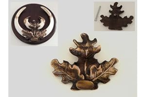 GTK - GEWEIHE & TROPHÄEN KRUMHOLZ 1 pieza hojas de roble portada con tornillo de rosca &