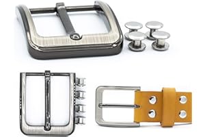 My Belt - Gürtelschnalle 40mm mit Edelstahl Gürtelschrauben 5mm, Schnalle für Gürtel mit Schraubnieten Set, Gürtelnieten, Dornschließe, Nieten für Leder