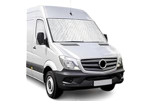 MRWiZMS Windscreen Cover for Mercedes Sprinter 2006-2018, 600D Oxford Cloth 100% Light Blocking, Waterproof, UV Resistant/Freezing/Frost resistant (Internal,2006-2018)