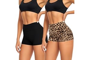 SAIIURV 2 Pezzi Pantaloncini Pallavolo Donna, Pantaloncini Sportivi Donna, Booty Shorts Sportivi Vita Alta, Leggings Short, Hot Pants per Yoga Palestra Ciclismo Sport Corsa Allenamento (Nero, Marrone)