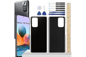 YHX-OU 6.67'' Noir Copribatteria per Xiaomi Redmi Note 10 PRO M2101K6G M2101K6R M2101K6R Copri Batteria Sostituzione Posteriore Ricambio Posteriore Back Cover + Strumento di Installazione