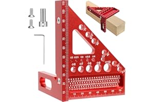 PRZRAO Squadra 3D Calibro Quadrato In Lega di Alluminio, 22,5°-90° Goniometro Quadrato per la Lavorazione, Righello Quadrato Multiangolo, Chiave per Misurare Oggetti Tridimensionali