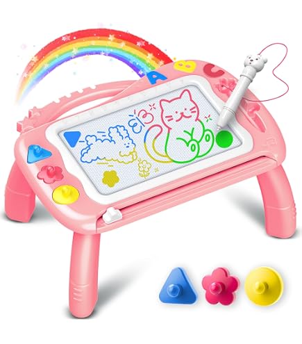 OFFCUP Ardoise Magique Magnétique 4 Couleurs - Jouet Dessin Enfant 1-5 Ans - Avec Stylo Et 4 Tampons - Cadeau éducatif