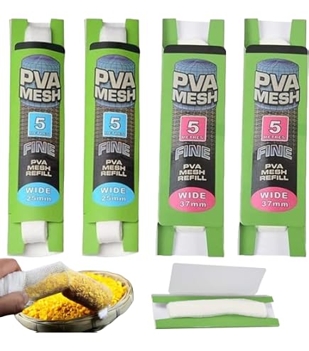 Rete Dissolvente PVA Per Esca Da Pesca – 5 Metri, Larghezza 3,7 Cm – Si Scioglie Velocemente In Acqua, Ideale Per Bigattini E Micro Pellet