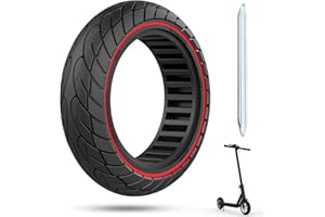 OUXI 10 x 2.5 Solid Tyre,10 inches 60/70-6.5 Solid Tyre Puncture Proof Electric Scooter Tyres Replacement Wheel for Ninebot Max G30P G30LP Electric Scooter Front/Rear Rubber Tires 1pc Red