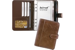 Bind 16601 – systemplanerare A6 gjord av FINEtouch-läderimitation, brun tidsplanerare, mapp ca 18, 5 x 13, 5 x 3, 5 cm, kalen