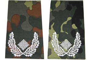 baum-m gmbh Rangschlaufen für Schulterklappen für die Deutsche Bundeswehr flecktarn mit weißem Stick