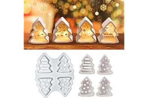 EPODA Lot de 4 moules en silicone de Noël - Moule en silicone - Moule à bougie de Noël - Moules en plâtre en silicone pour le moulage