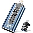 AUAMOZ 512GB Flash Drives Intended for iPhone, Memory Stick Storage for Photos and Videos Backup, Compatible with iPhone iPad Android PC, Plug and Play, No Application Required (Dark Blue)