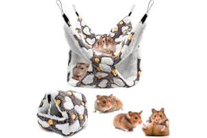 PANYI 2 Stücke Meerschweinchen HäNgematte Doppellagiges Warmes Ratten Spielzeug HäNgematte Ratten ZubehöR Geeignet fur Zuckergleiter, Meerschweinchen, RennmäUse, Hamster und Mehr