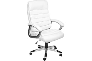 TecTake Silla de Oficina Sillon de despacho Ejecutivo con reposabrazos (Blanco | no. 402151)