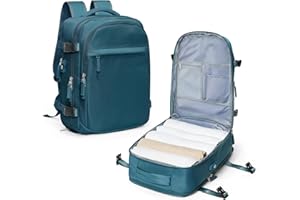 winspansy Sac a Dos Voyage, Sac à dos Cabine 45x36x20 Easyjet Antivol Etanche Travail Femme Homme Week-end Sacs à Dos Loisir Bagage Cabine Easy Jet Bleu Paon