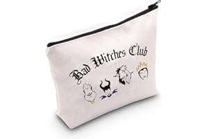 LEVLO Villanos Gráfico Cosmético Maquillaje Bolsa Villanos Grupo Shot Regalo Bad Witches Club Maquillaje Cremallera Bolsa Bolsa Para Mujeres Niñas, Bad Witches Club