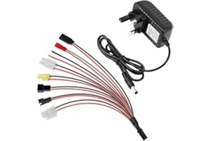 EatPitaya NIMH Charger 2.4-12V + 8 in 1 RC Battery Charger(Multifunction) Compatible with SM 2P, JST, HuanQi, Futaba, Mini Tamiya, PWM 2P Male, Standard Tamiya for 2-10S Drone