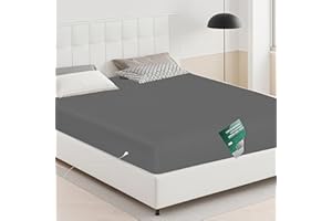 GRUENERDE Erdungs-Spannbettlaken Erdungsbettlaken mit EU Erdungskabel Erdungsmatte Erdungsbetttuch für Besseren Schlaf (Grau, 130-140x200cm)