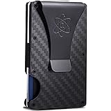 ROSSM Geldbörse Herren mit RFID-Schutz - Kartenetui Herren aus Kohlefaser und Metall mit Geldklammer und Gummiband - RFID Gel