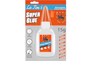 LA TIM'S Sekundenkleber, 15 Gramm, klar, trocknet in nur 10 Sekunden, Instant Bond Strong Adhesive for Plastic, Wood, DIY & Crafts