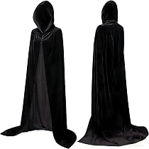 Mantello Lungo 180 Cm Mantello Strega Halloween - Gotico Medievale Unisex, Per Feste E Cosplay Mantello Con Cappuccio Mantello Uomo Nero Halloween - 8