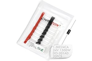 (Confezione da 20 pezzi) Chanzon Diodi TVS 1.5KE24CA 1500W 24V DO-201AD (DO-27) Canale bidirezionale 1500 Watt 24 Volt