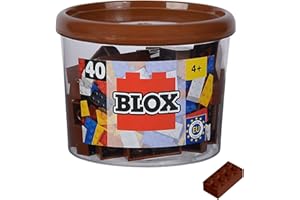 Simba Blox, 40 mattoncini marroni per bambini dai 3 anni in su, 8 pietre, in scatola, alta qualità, completamente compatibili con molti altri produttori (104114538)