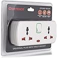 OSHTRACO 2 Way Universal plug Input Multi Socket outlet, with 2x 2pin outlet, and master switch