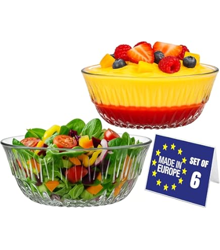 Durobor Carat – Lot De 6 Verrines Élégantes 230 Ml, Bol Amuse-Bouche En Verre Robuste, Sans Repère De Remplissage, Idéal Pour Présentations Raffinées