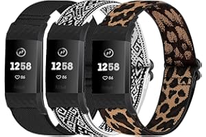 LHXYUO Lot de 3 bracelets élastiques tressés compatibles avec Fitbit Charge 2, bracelet de sport en nylon réglable et extensible pour Fitbit Charge 2 pour homme et femme