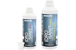 Metacril Pro kit de 2 piezas, Idro Sanit Forte 500ml + Idro Sanit Shock 1Lt + dosificador graduado, para la limpieza del sistema de hidromasaje