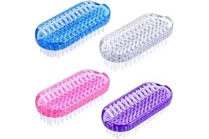 CUTITIUU 4 Pcs Nail Clean Brush,Nail Art BrushPlastic Nail Dusting BrushMultifunctional Nail Dusting Cleaning Brush,Double Sided Nail Hand Scrubbing Cleaning Brush,Multifunctional Cleaning Brush
