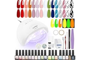 ‎SPTHTHHPY Gel Nagellack Set, SPTHTHHPY 20 Stk. Shellac Set Starterset mit 48W UV/LED Lampe Glow in the dark Cat Eye UV Nagellack Gel Nail Polish Set Geschenk Für Frauen