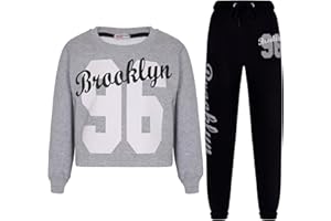 A2Z 4 Kids Girls Sweat Suit Tracksuit Crop Top Sweatshirt Sweat Pants 2 Piece Lounge Suit Set for Children Top Bottom Loungewear Gifts for Children Unisex Age 5-13 Years