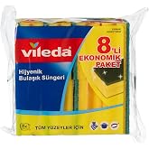 Vileda 141127 Corrugated Dish Sponge, Green, 8 Pieces