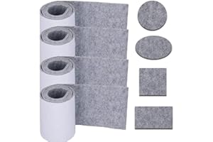 Feltrini per Mobili Parquet, DBAILY 4 Rotoli(100cm*10cm) Antiscivolo Protector Furniture Pads Feltro Adesivo per Mobili Piedi Sedie Tavolo Letto Armadio (Grigio)