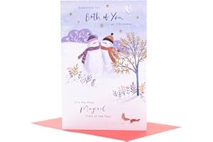UK Greetings Christmas Card for Both of You - Snowcouple Design