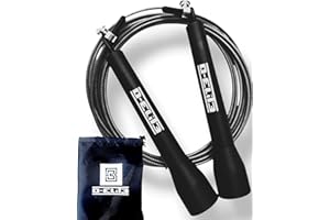 D-ELIT3 Comba CrossFit Profesional, Cuerda de Saltar Profesional, Comba Fitness, Comba de Saltar, Cable de Acero 3m Ajustable con Recubrimiento, Incluye Bolsa