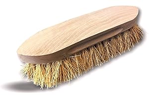 Lot de 3 brosses à crinière et queue en chiendent naturel | Monture bois de hêtre non vernis | Brossage, toilettage, pansage, démêlage | Cheval, âne, poney | Kibros 3LOT1220