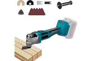 HOCOMAY Multiherramientas oscilantes inalámbricas para batería Makita de 18 V, kit de herramientas múltiples sin escobillas con 6 velocidades variables, ángulo de oscilación de 4°, 8500-22000 RPM con kit de