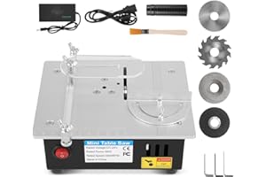 STRIXORN Mini Multifunktions Tischkreissäge, 100W Tischsäge für Handwerksarbeiten, 7-Gang-Netzteil Tragbarer Elektrischer Holzschneidetischcutter Verstellbare Gehrungstischsäge für Holz Kunststoff Acryl (01)
