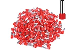 HSLXBY Tuleje kablowe, 150 sztuk tulejek kablowych 10 mm2, czerwone, izolowane tulejki 10 mm², tulejki kablowe 10 mm² x 18 mm długości, czerwone, zestaw końcówek kablowych, zestaw końcówek kablowych do