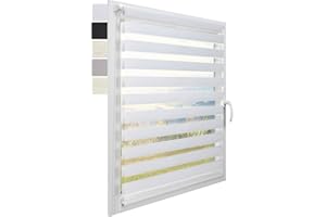 Sol Royal Tenda a Rullo Doppio Strato per finestre - SolDecor DL2 60x150cm - Installazione Senza Trapano - Bianco